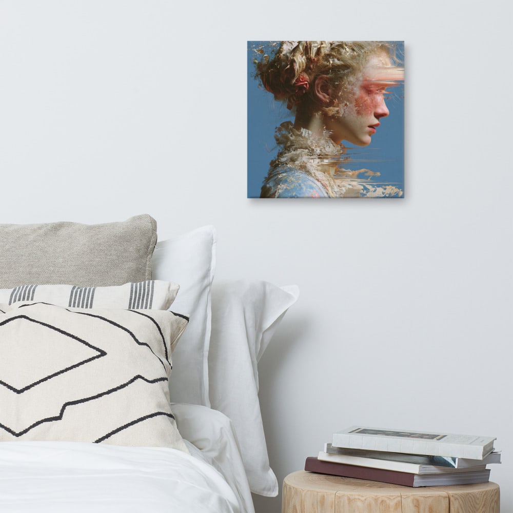 The Eyes Go First printed and photographed on a wall