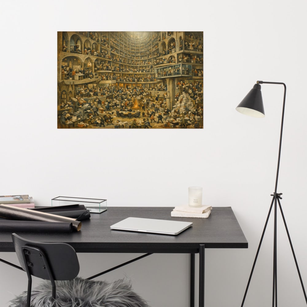 The Infinite Mezzanine printed and photographed on a wall