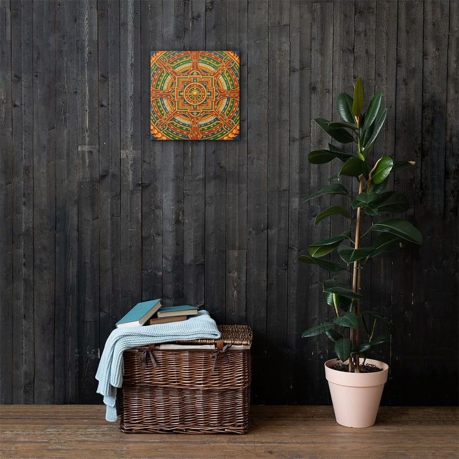 Wheel of the Ring Road printed and photographed on a wall