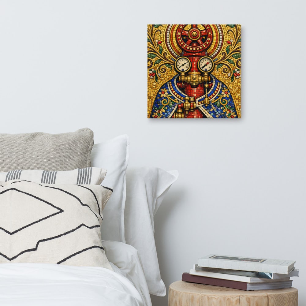Deacon of the Dry Pipe printed and photographed on a wall