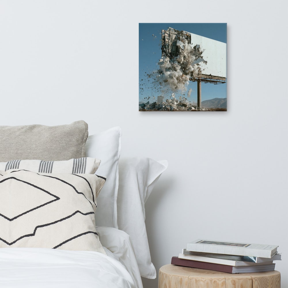 The Last Impression printed and photographed on a wall