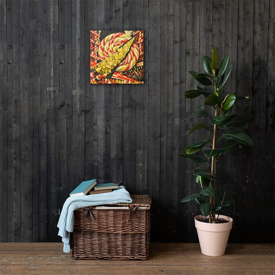 Gantry of Candy Canes printed and photographed on a wall