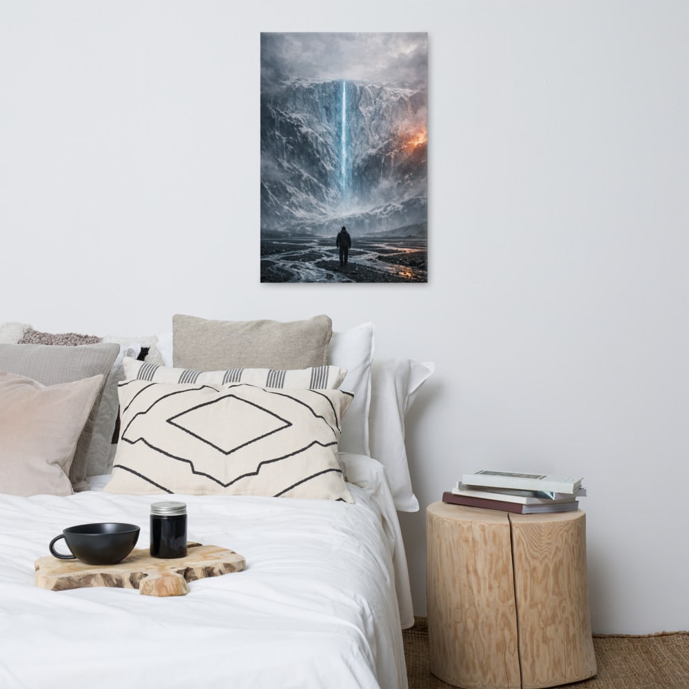 The Ice Door printed and photographed on a wall